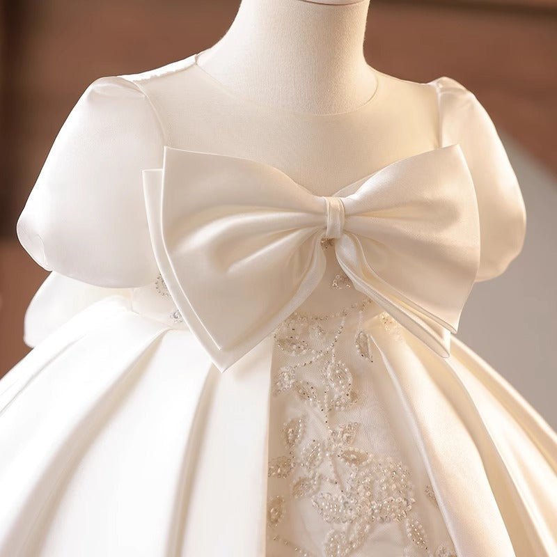 White Princess Flower Girl Dress - Luzilly Bridal & Apparel