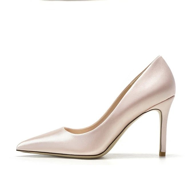 White Satin Bridal Pumps - Luzilly Bridal & Apparel