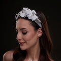 White Sequin Floral Hair Band - Luzilly Bridal & Apparel