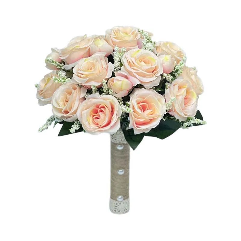 White Silk Rose Bridal Bouquet - Luzilly Bridal & Apparel