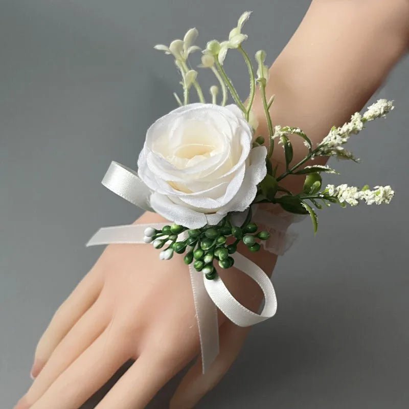 White Silk Rose Bridal Bouquet - Luzilly Bridal & Apparel