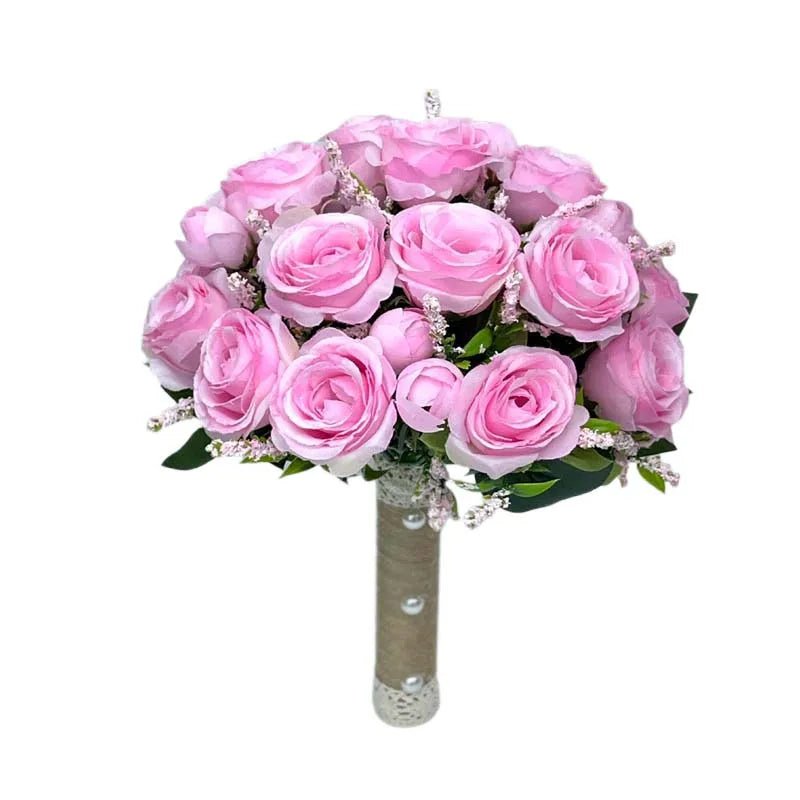 White Silk Rose Bridal Bouquet - Luzilly Bridal & Apparel