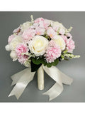 White Silk Rose Bridal Bouquet - Luzilly Bridal & Apparel
