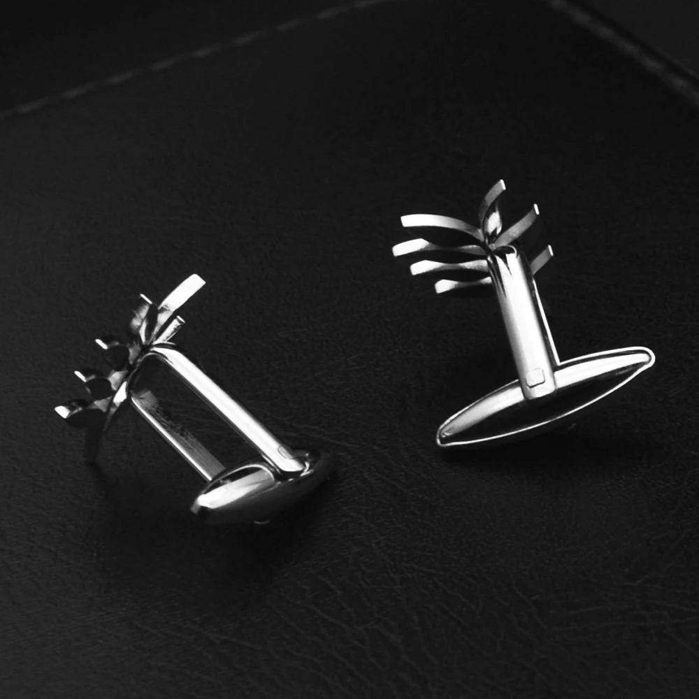 Wholesale Fashion Cufflinks Stainless Steel Olive Branch Pattern Cuff Ornaments Wedding Father Husband Holiday Gifts - Luzilly Bridal & Apparel