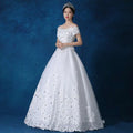 Lace Beaded Off-the-Shoulder Wedding Gown