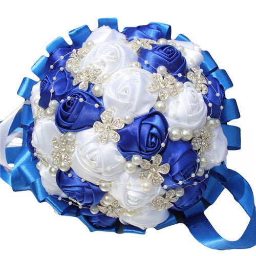 WifeLai-A Ramos De Novia Burgundy Artificial Flower Bridesmaid Wedding Bouquet - Luzilly Bridal & Apparel