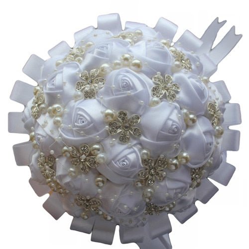 WifeLai-A Ramos De Novia Burgundy Artificial Flower Bridesmaid Wedding Bouquet - Luzilly Bridal & Apparel