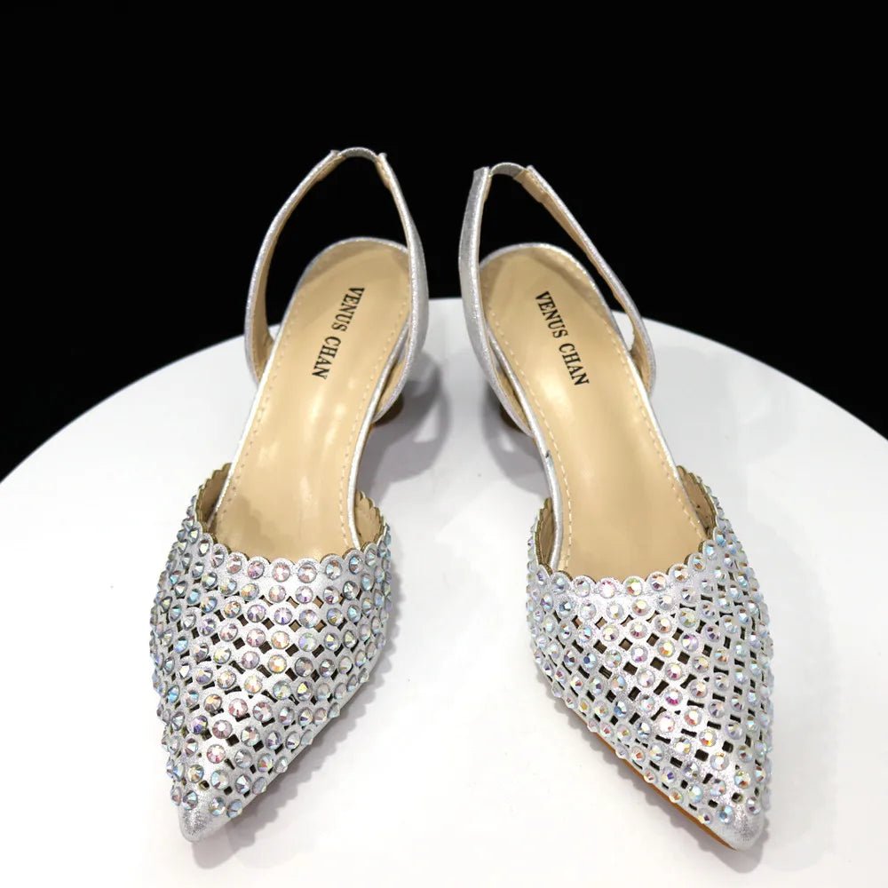 Wine Crystal Pointed-Toe Heels - Luzilly Bridal & Apparel