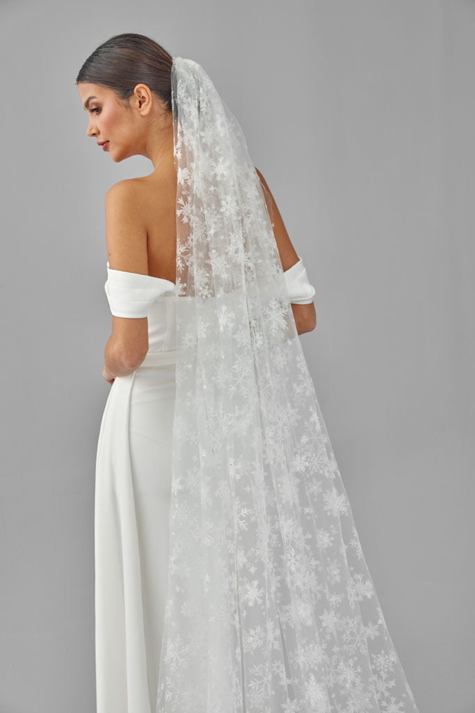 Winter Inspired Cathedral Wedding Veil - Luzilly Bridal & Apparel