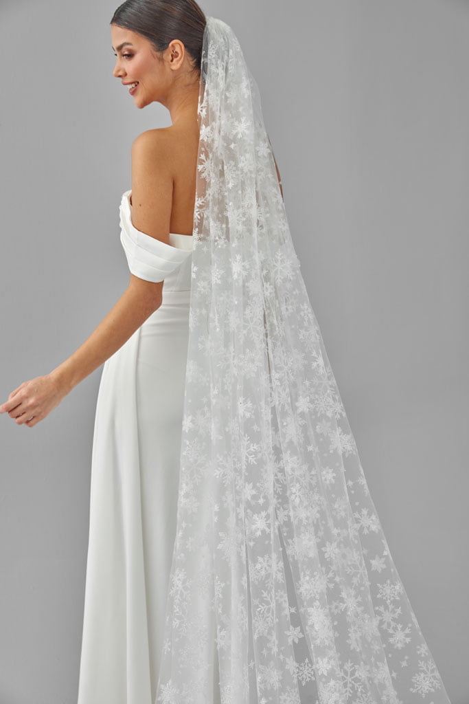 Winter Inspired Cathedral Wedding Veil - Luzilly Bridal & Apparel