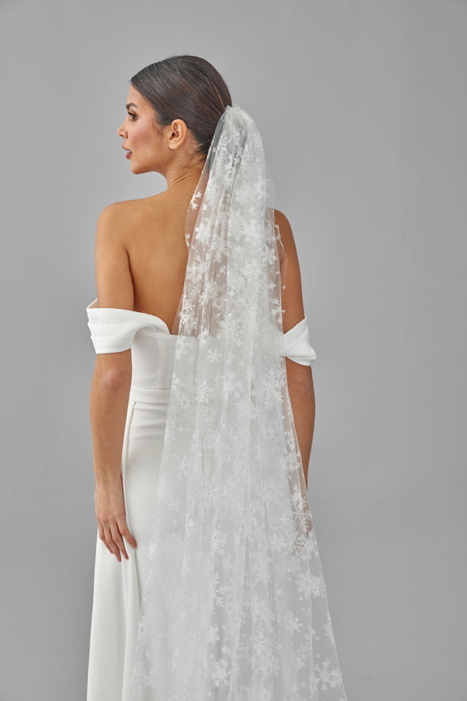 Winter Inspired Cathedral Wedding Veil - Luzilly Bridal & Apparel