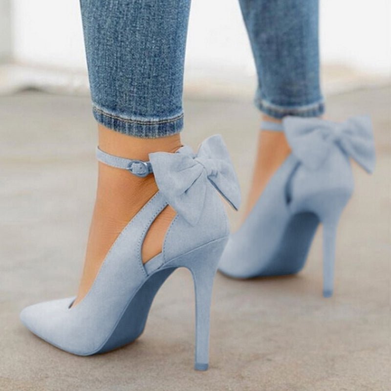 Women High Heels Brand Pumps Women Shoes Pointed Toe Buckle Strap Butterfly Summer Sexy Party Shoes Wedding Shoes - Luzilly Bridal & Apparel