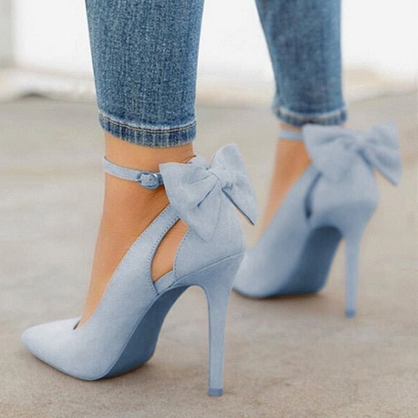 Women High Heels Brand Pumps Women Shoes Pointed Toe Buckle Strap Butterfly Summer Sexy Party Shoes Wedding Shoes - Luzilly Bridal & Apparel