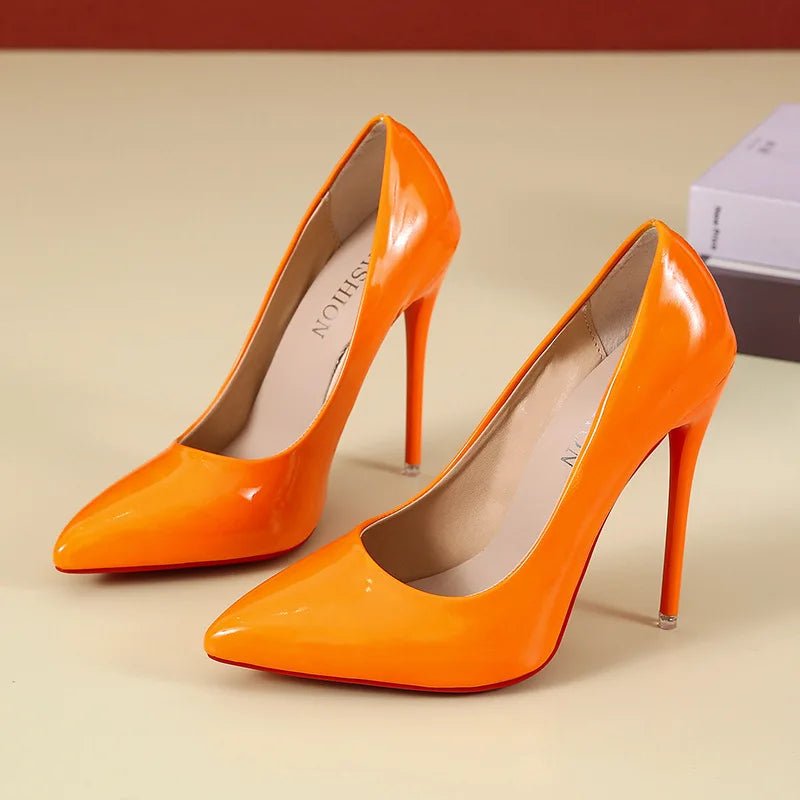 Women Shoes 10cm Fashion High Heels 35-43 Plus Size Thin Stiletto Banquet Wedding Shoes Sexy Pointed Toe Ladies Party Shoes - Luzilly Bridal & Apparel