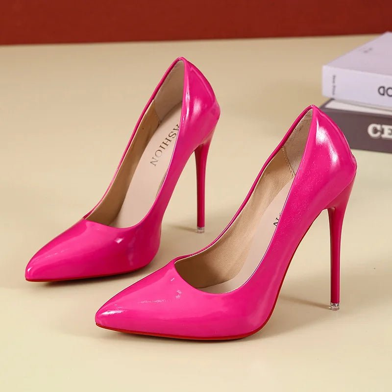 Women Shoes 10cm Fashion High Heels 35-43 Plus Size Thin Stiletto Banquet Wedding Shoes Sexy Pointed Toe Ladies Party Shoes - Luzilly Bridal & Apparel