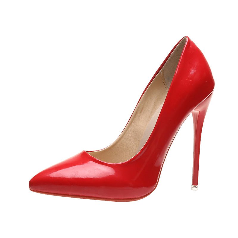 Women Shoes 10cm Fashion High Heels 35-43 Plus Size Thin Stiletto Banquet Wedding Shoes Sexy Pointed Toe Ladies Party Shoes - Luzilly Bridal & Apparel