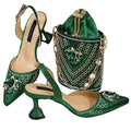 Women Shoes and Bag Set With Rhinestone Handbag EDTR54 - Luzilly Bridal & Apparel