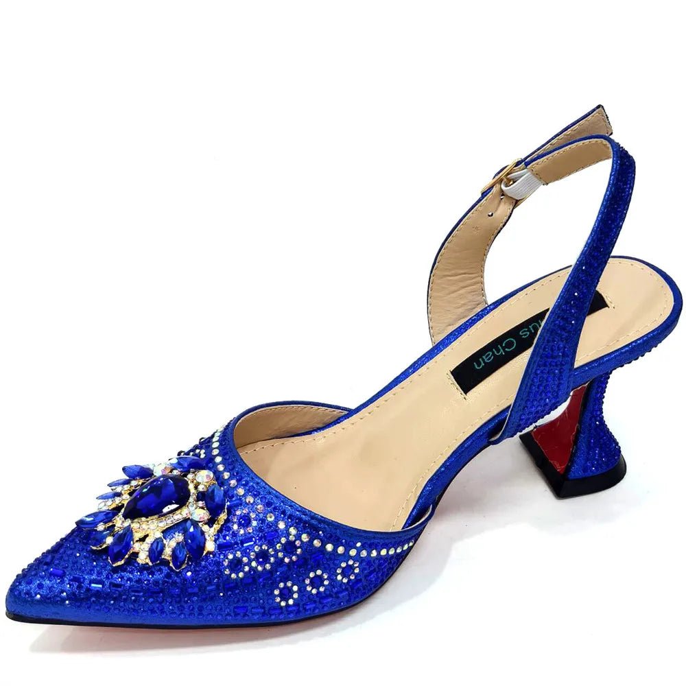 Women Shoes and Bag Set With Rhinestone Handbag EDTR54 - Luzilly Bridal & Apparel