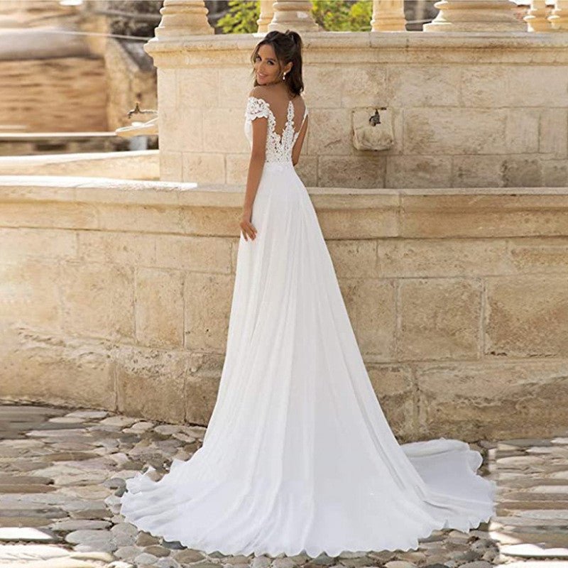 Women's Fashion Applique Plus Size Wedding Dress - Luzilly Bridal & Apparel