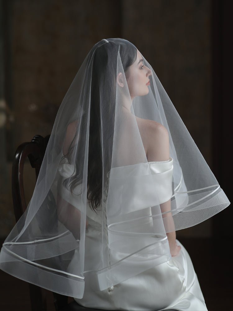 Women's Fashion Simple Double Layer Bridal Veil - Luzilly Bridal & Apparel
