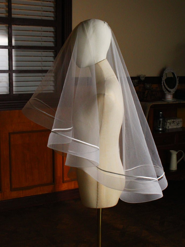 Women's Fashion Simple Double Layer Bridal Veil - Luzilly Bridal & Apparel