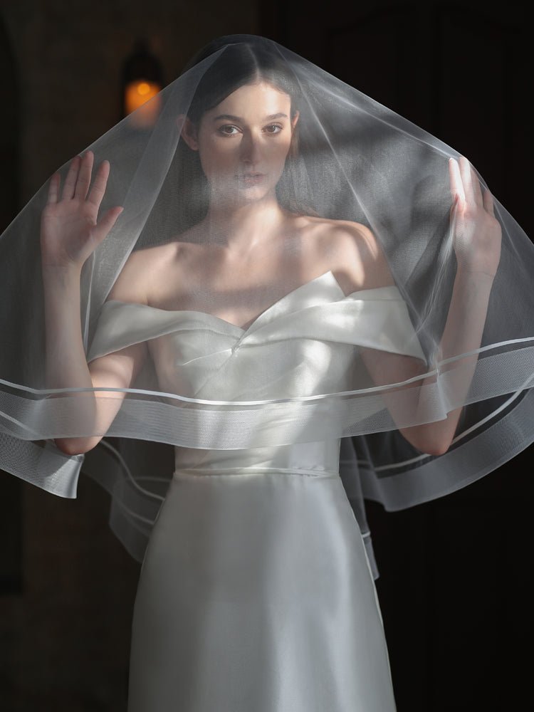 Women's Fashion Simple Double Layer Bridal Veil - Luzilly Bridal & Apparel