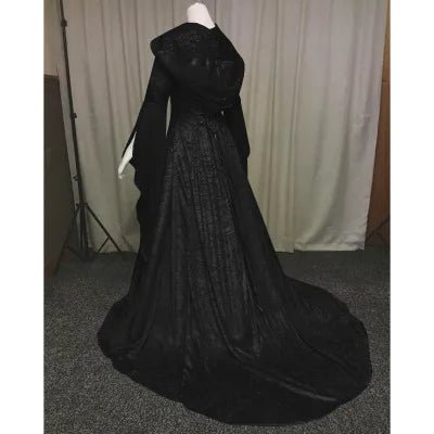Women's medieval retro style wedding dress 8-color hooded waist dress cosplay - Luzilly Bridal & Apparel