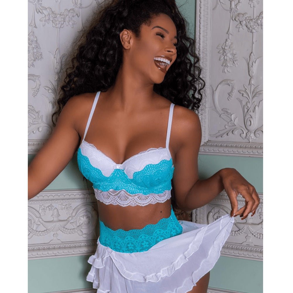 Women's Sexy Lingerie Pajamas-Dress Babydoll Thong Lingerie Lace Bra Set - Luzilly Bridal & Apparel