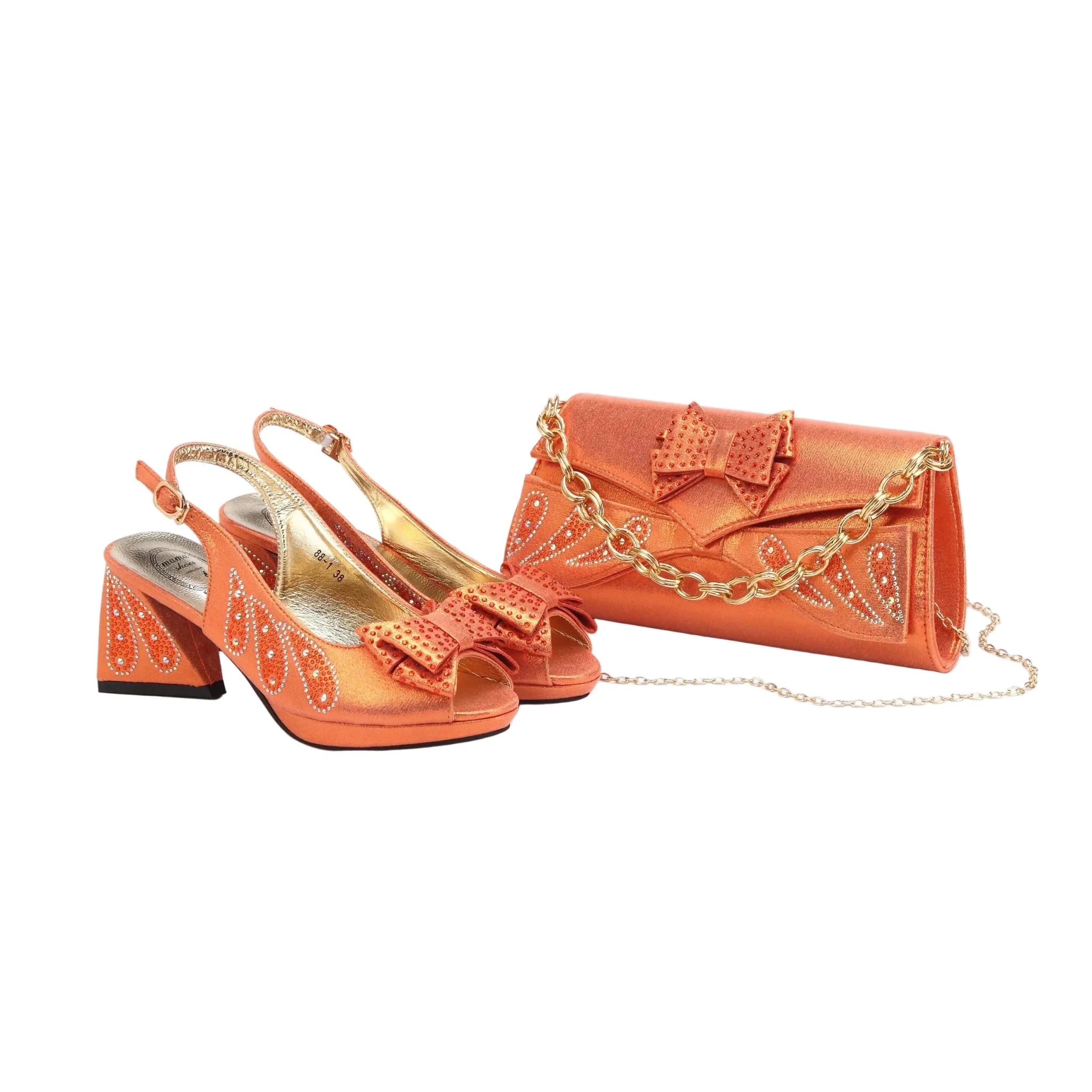Women's Shoes and Bag Set Peep Toe EDN101 - Luzilly Bridal & Apparel