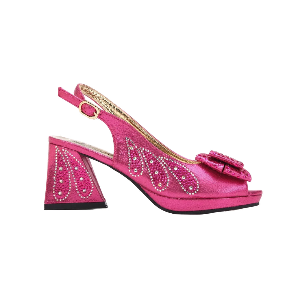 Women's Shoes and Bag Set Peep Toe EDN101 - Luzilly Bridal & Apparel