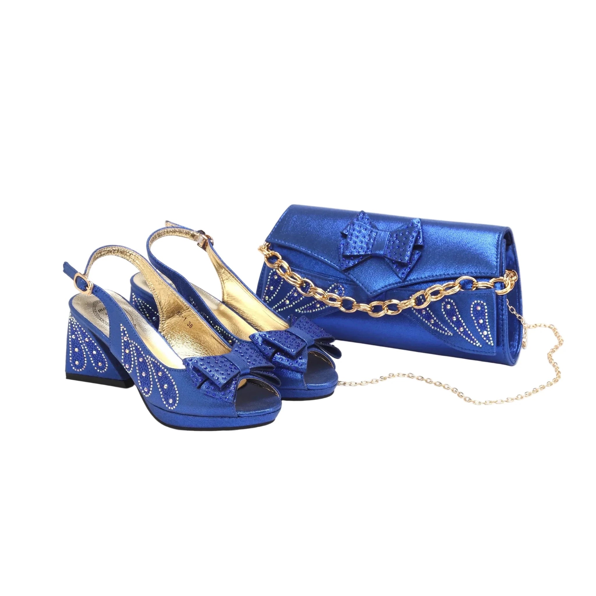 Women's Shoes and Bag Set Peep Toe EDN101 - Luzilly Bridal & Apparel