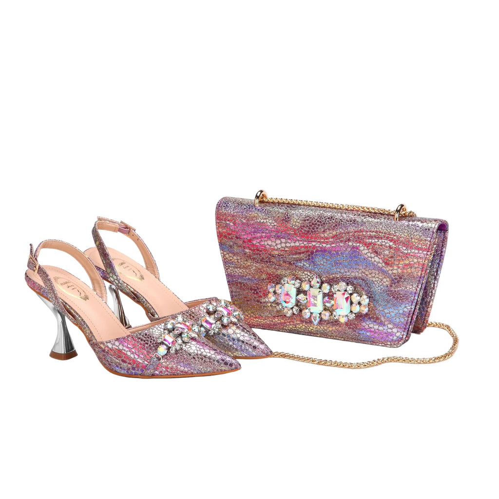 Women's Shoes and Bag Set with Pointed Toe EDN349 - Luzilly Bridal & Apparel
