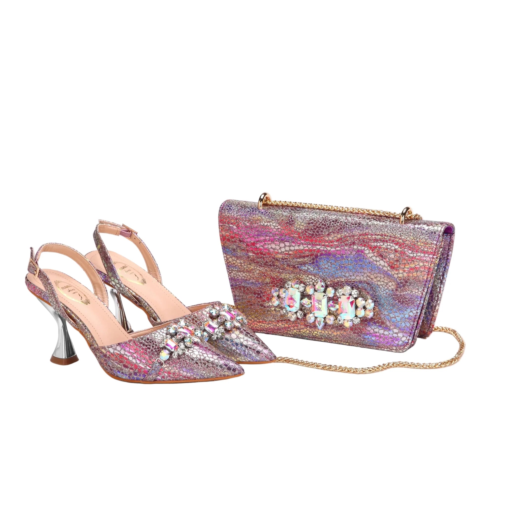 Women's Shoes and Bag Set with Pointed Toe EDN349 - Luzilly Bridal & Apparel