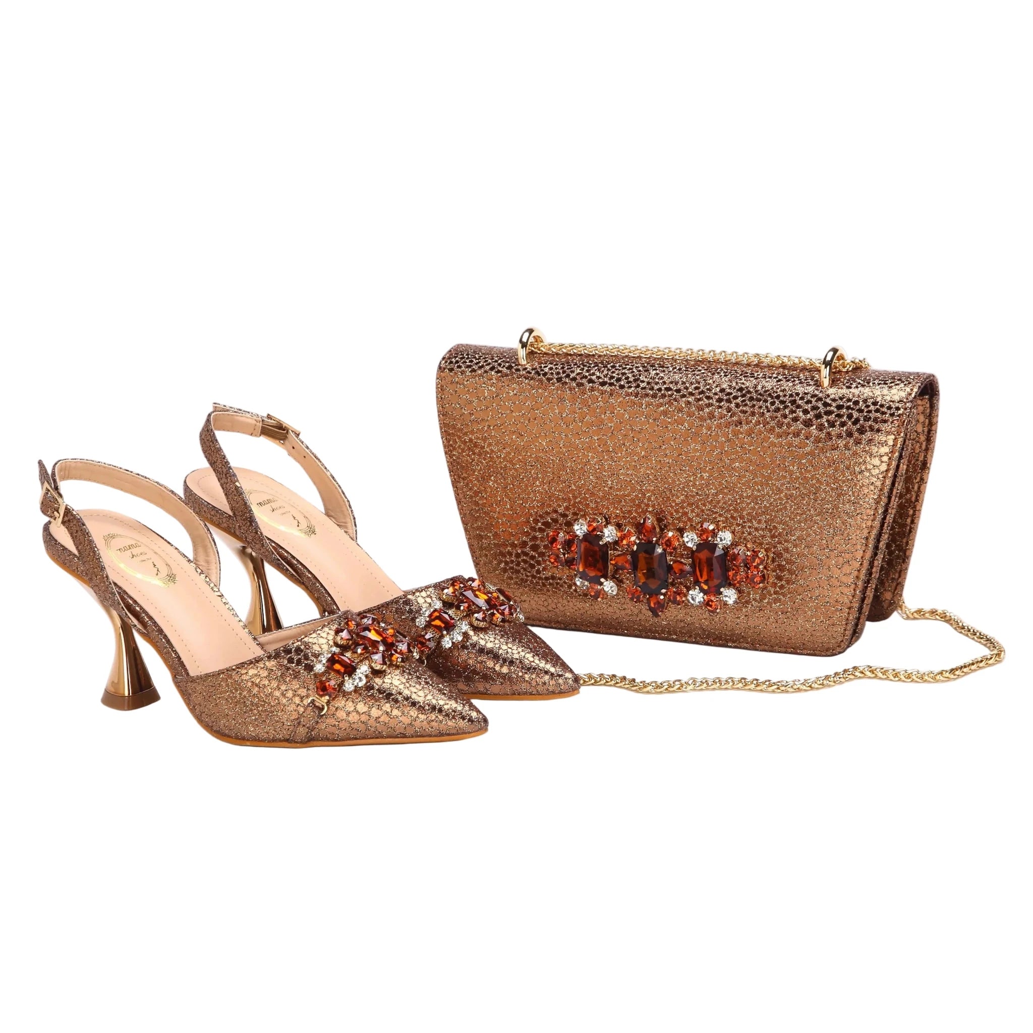 Women's Shoes and Bag Set with Pointed Toe EDN349 - Luzilly Bridal & Apparel