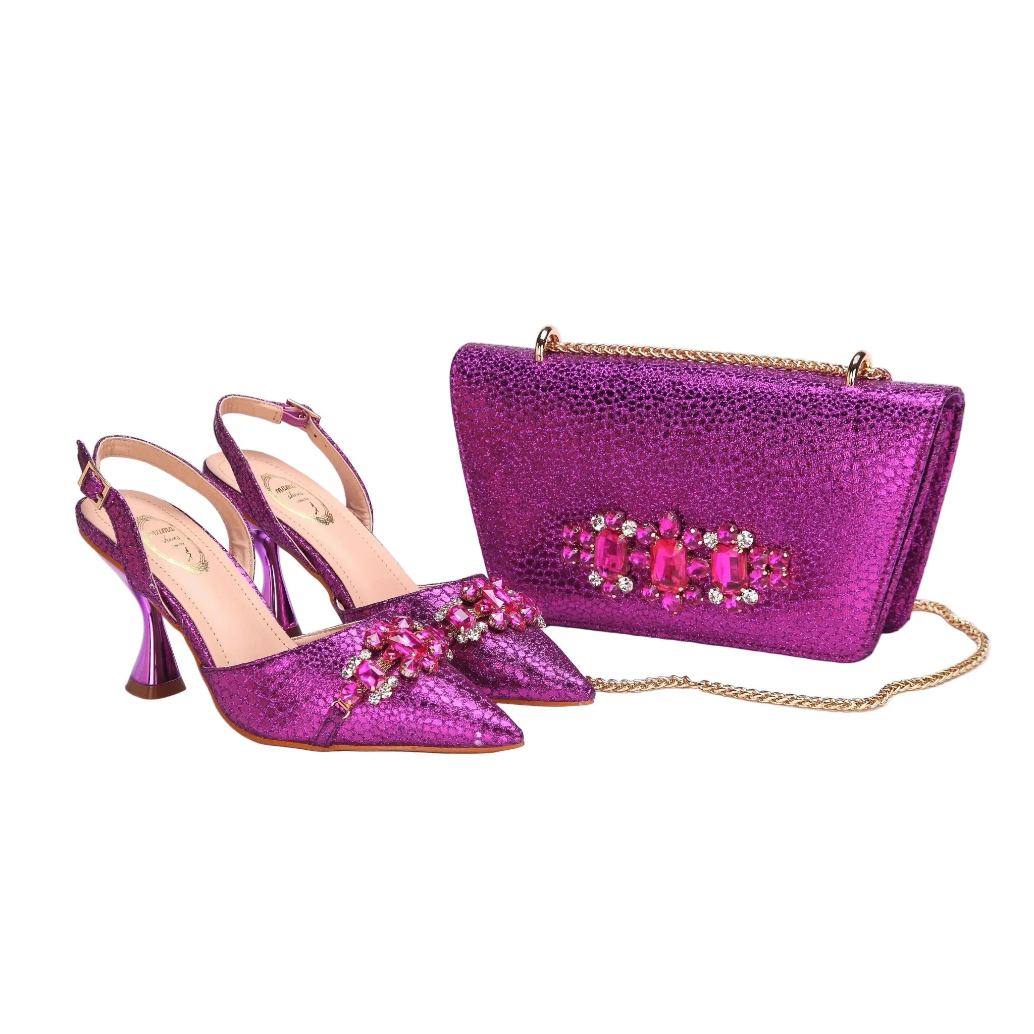 Women's Shoes and Bag Set with Pointed Toe EDN349 - Luzilly Bridal & Apparel
