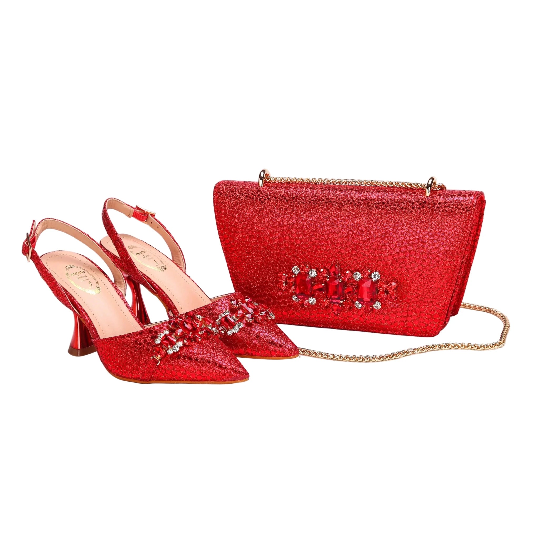 Women's Shoes and Bag Set with Pointed Toe EDN349 - Luzilly Bridal & Apparel
