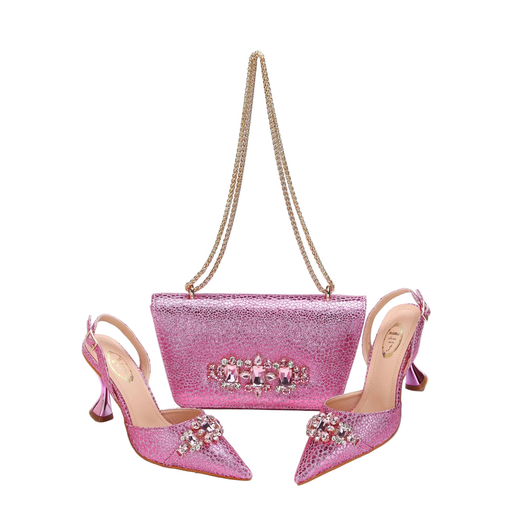 Women's Shoes and Bag Set with Pointed Toe EDN349 - Luzilly Bridal & Apparel