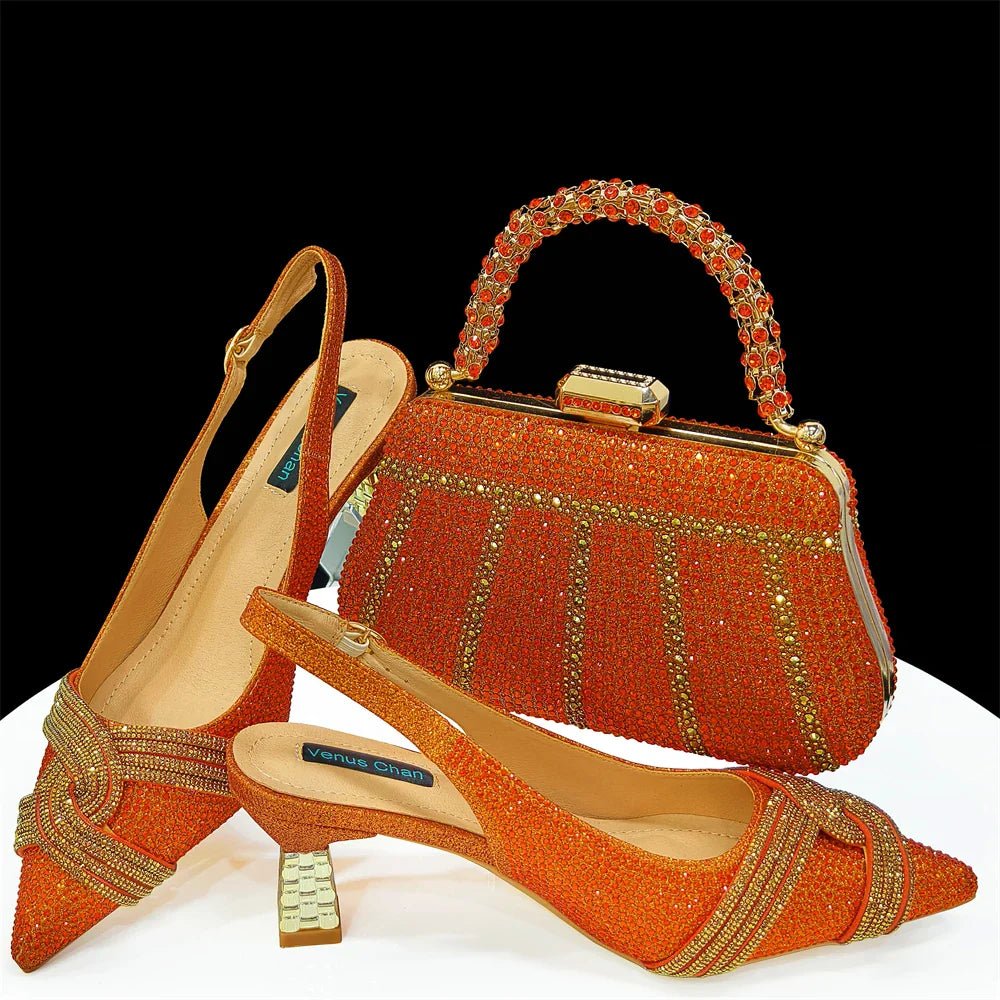 Women's Shoes and Bag Set with Rhinestone ED129 - Luzilly Bridal & Apparel
