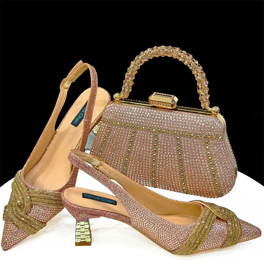 Women's Shoes and Bag Set with Rhinestone ED129 - Luzilly Bridal & Apparel