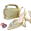 Women's Shoes and Bag Set with Shinning Crystal EDL435 - Luzilly Bridal & Apparel