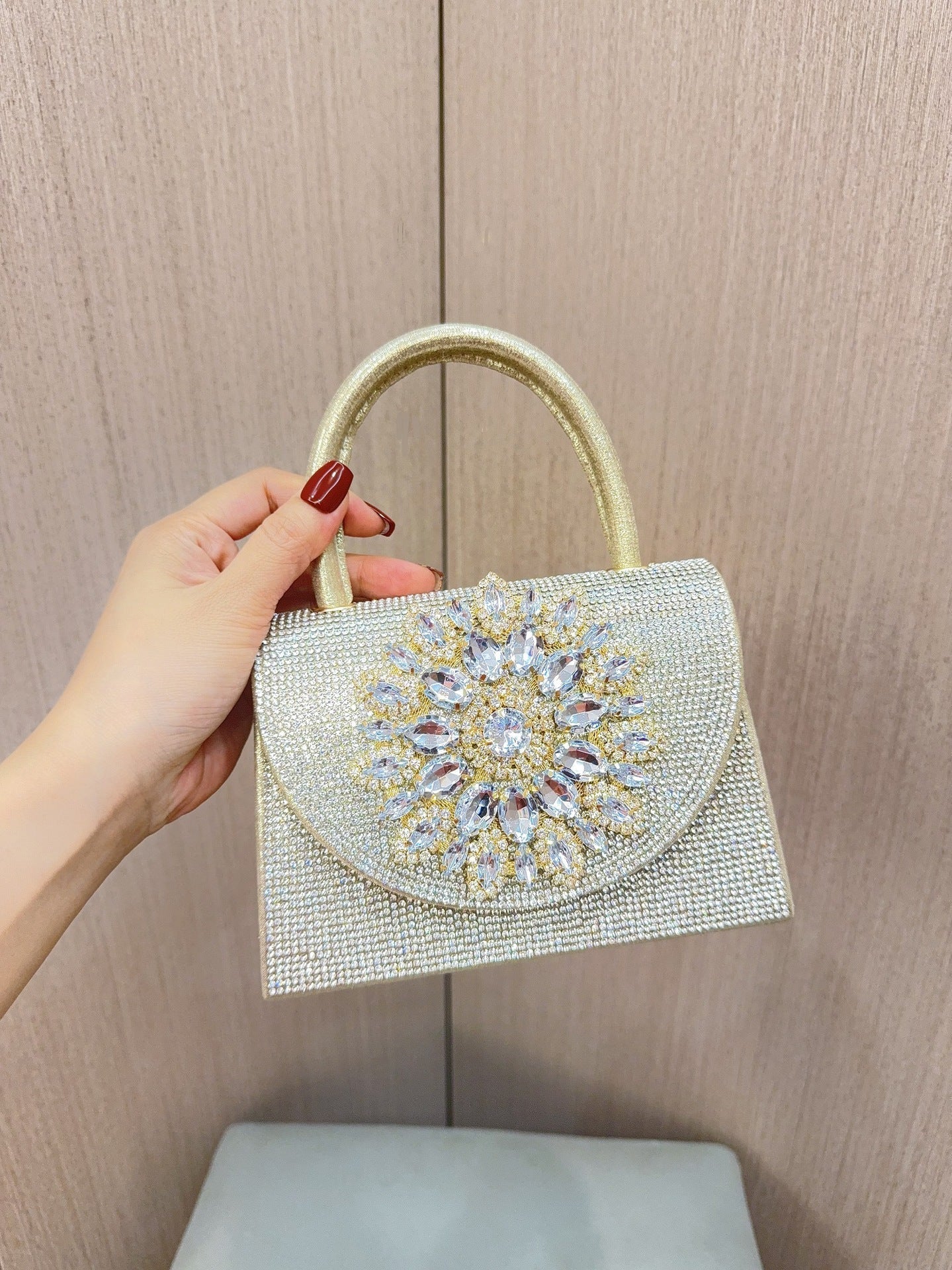 Womens Sparkly Rhinestone Glitter Clutch Purse Evening Handbag Shoulder Bag for Wedding Party Prom - Luzilly Bridal & Apparel