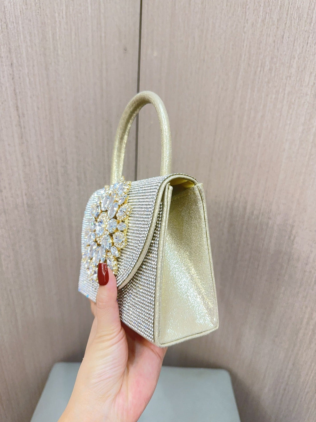 Womens Sparkly Rhinestone Glitter Clutch Purse Evening Handbag Shoulder Bag for Wedding Party Prom - Luzilly Bridal & Apparel
