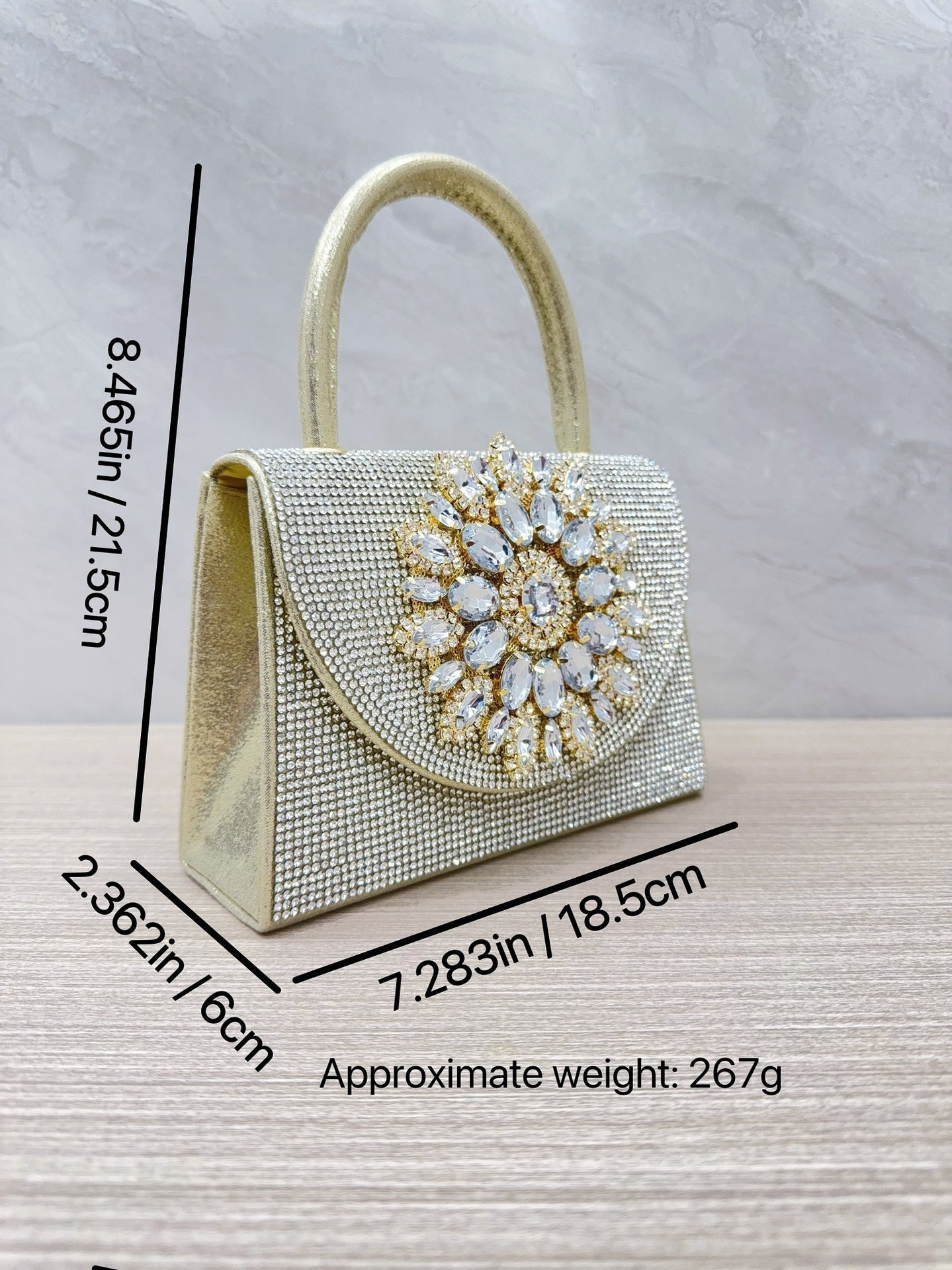 Womens Sparkly Rhinestone Glitter Clutch Purse Evening Handbag Shoulder Bag for Wedding Party Prom - Luzilly Bridal & Apparel
