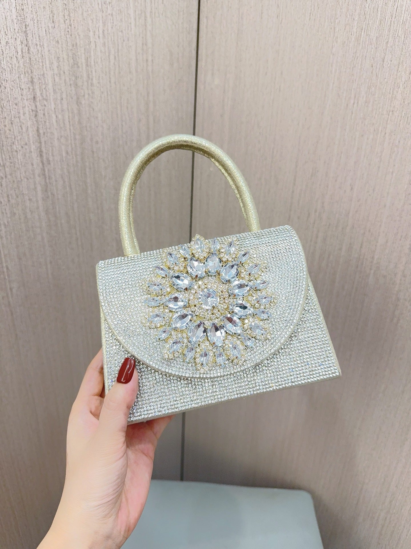 Womens Sparkly Rhinestone Glitter Clutch Purse Evening Handbag Shoulder Bag for Wedding Party Prom - Luzilly Bridal & Apparel