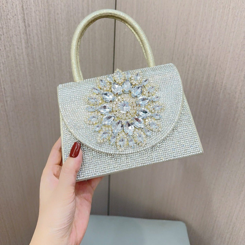 Womens Sparkly Rhinestone Glitter Clutch Purse Evening Handbag Shoulder Bag for Wedding Party Prom - Luzilly Bridal & Apparel
