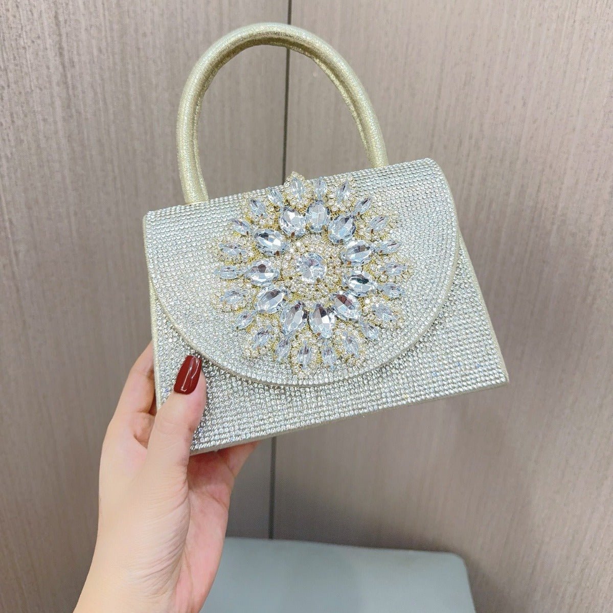 Womens Sparkly Rhinestone Glitter Clutch Purse Evening Handbag Shoulder Bag for Wedding Party Prom - Luzilly Bridal & Apparel