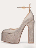 Women's Spring and Summer New Super High Heel Thick Soled Women's Shoes Fashion Rhinestone Wedding Party Party Women's Shoes - Luzilly Bridal & Apparel