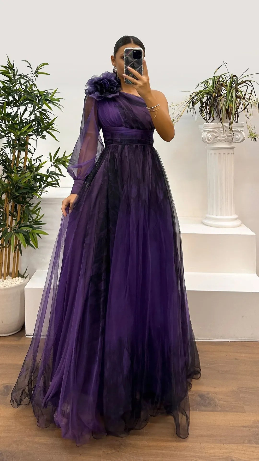 Women's Wedding Dress Spring Autumn New Sexy Off-shoulder Mesh Print Slit Casual Loose Party Prom Dresses For Women Robe Femal - Luzilly Bridal & Apparel