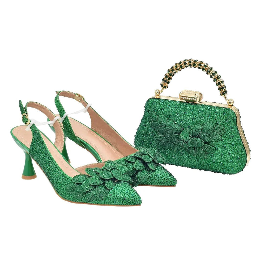 Women's Wedding Pointed Toe Shoes and Bag Set- ED123 - Luzilly Bridal & Apparel
