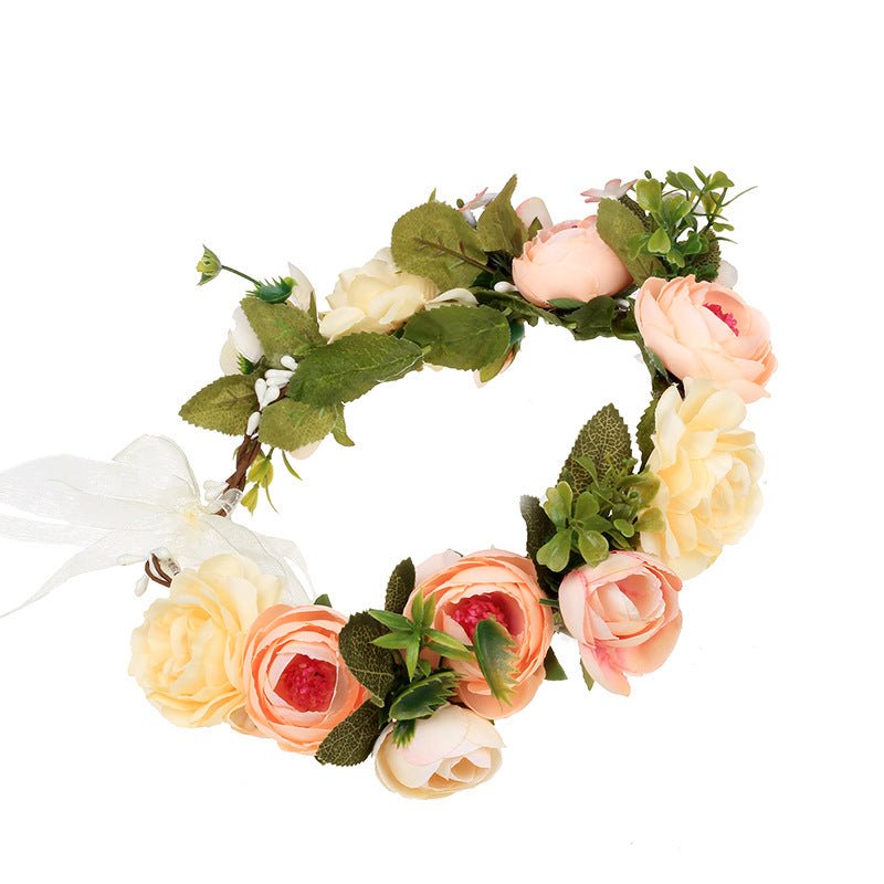 Wreath, European and American fashion, women's simulated flower hair accessories, Hawaiian wedding photography, headwear, headwear for women - Luzilly Bridal & Apparel